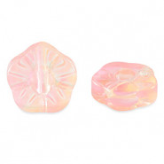 Glaskraal 12mm Bloem - Peach pink